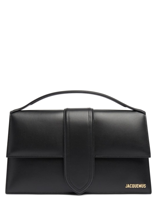 Jacquemus: Le Bambinou soft leather top handle bag - Black - women_0 | Luisa Via Roma