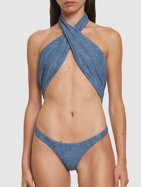 Rotate: Reina Olga Showpony one piece swimsuit - Blue - women_1 | Luisa Via Roma