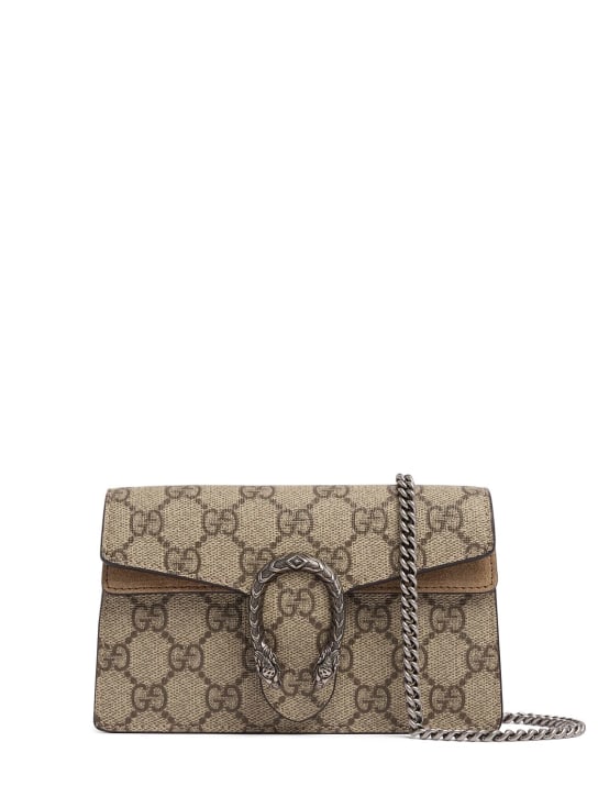 Gucci: Super Mini Dionysus GG Supreme bag - Beige/Tan - women_0 | Luisa Via Roma
