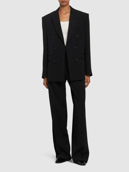 Wardrobe.nyc: Blazer cruzado de lana - Negro - women_1 | Luisa Via Roma
