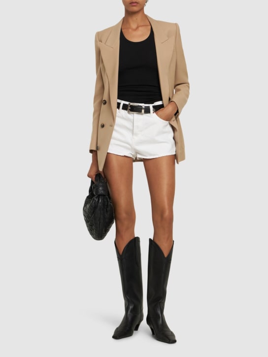 Wardrobe.nyc: Shorts de denim de algodón - Blanco - women_1 | Luisa Via Roma