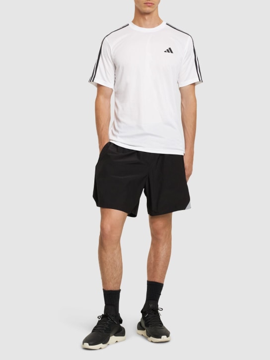 adidas Performance: T-Shirt mit 3 Streifen - Weiß - men_1 | Luisa Via Roma