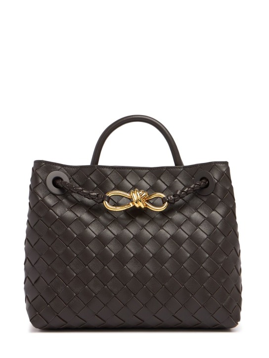 Bottega Veneta: Small Andiamo leather top handle bag - Fondant - women_0 | Luisa Via Roma