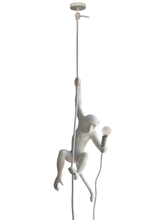 Seletti: Monkey On A Cord ceiling lamp - White - ecraft_0 | Luisa Via Roma