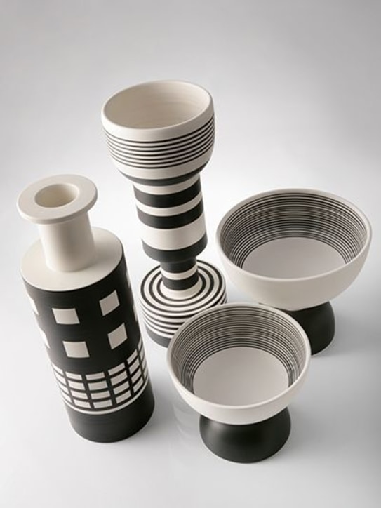 Bitossi Ceramiche: Ettore Sottsass 세라믹 화병 - 블랙/화이트 - ecraft_1 | Luisa Via Roma