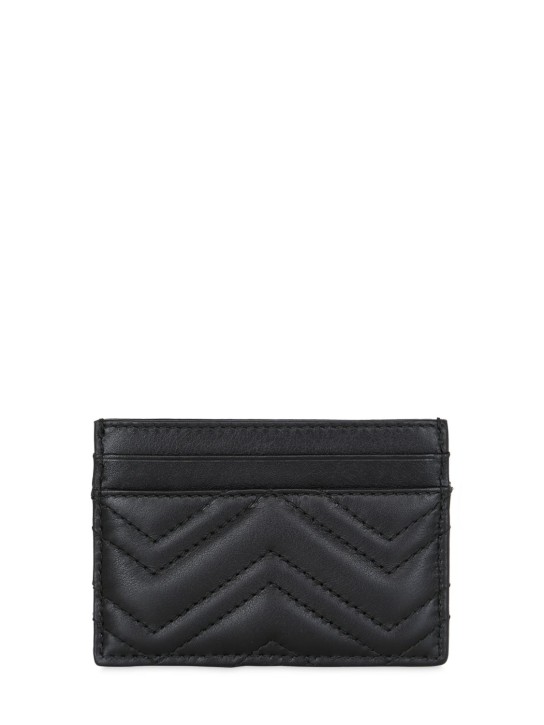 Gucci: GG Marmont quilted leather card holder - Black - women_1 | Luisa Via Roma