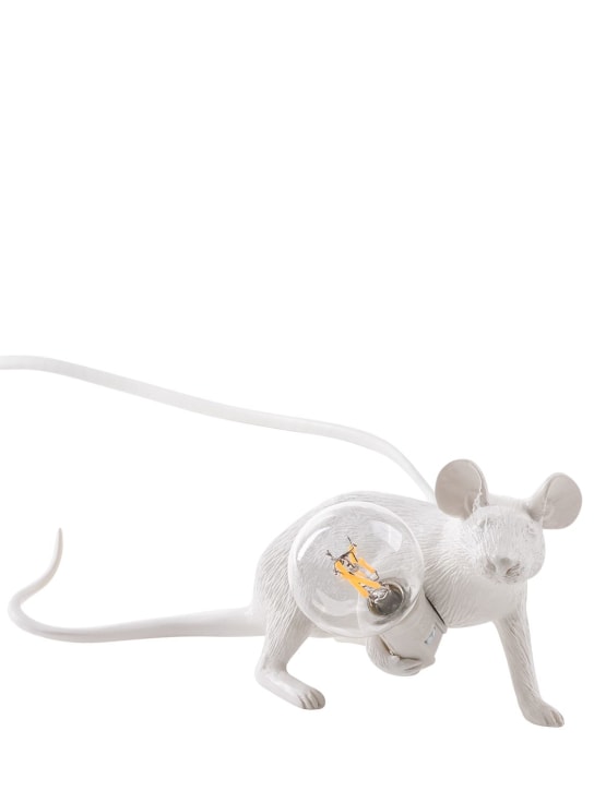 Seletti: Lyie Down Mouse lamp - White - ecraft_0 | Luisa Via Roma