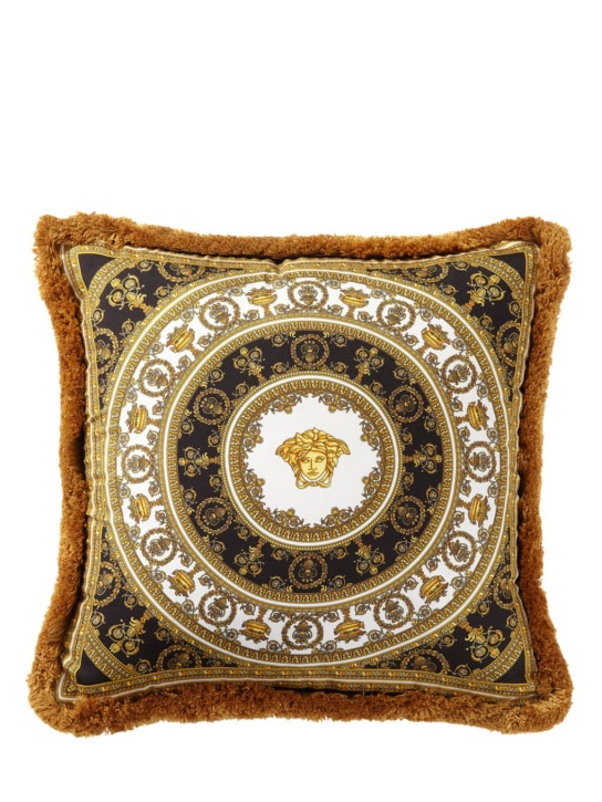 Versace: I Heart Baroque silk accent cushion - Oro-bianco-nero - ecraft_0 | Luisa Via Roma