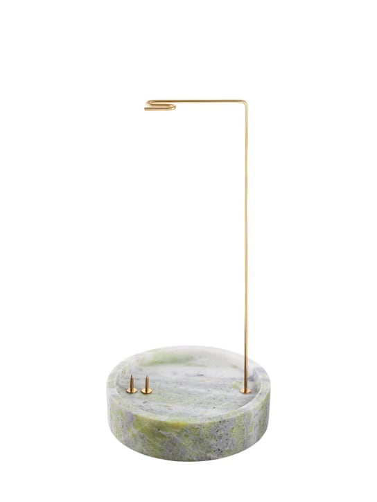 Bloc Studios: N.3 Jade marble posture vase - Gold/Multi - ecraft_0 | Luisa Via Roma