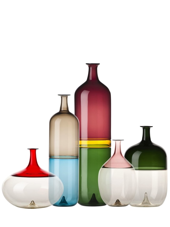 Venini: Bolle Incalmo round two tone vase - Red - ecraft_1 | Luisa Via Roma