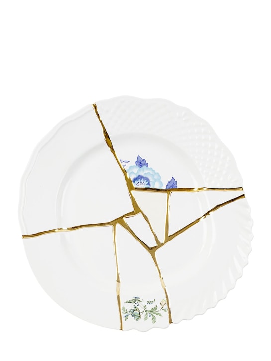 Seletti: Kintsugi porcelain dinner plate - Multicolor - ecraft_0 | Luisa Via Roma