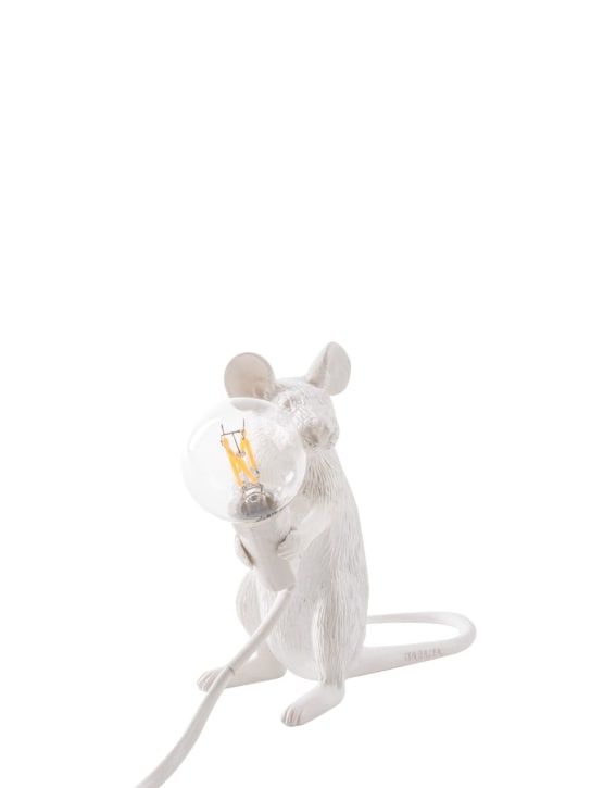 Seletti: Sitting Mouse lamp - White - ecraft_0 | Luisa Via Roma