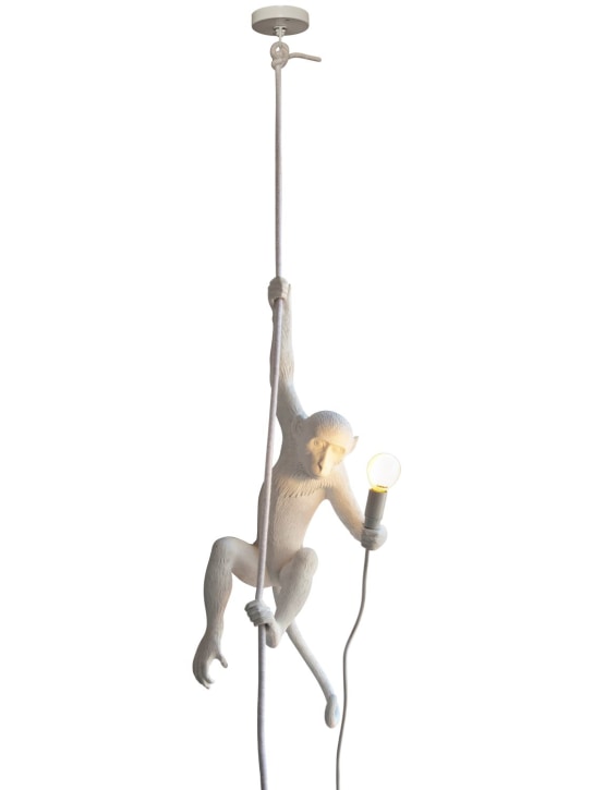 Seletti: Monkey On A Cord ceiling lamp - White - ecraft_1 | Luisa Via Roma