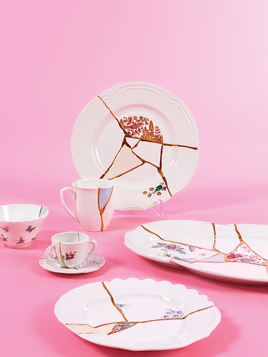 Seletti: Kintsugi porcelain tray - Multicolor - ecraft_1 | Luisa Via Roma