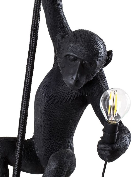 Seletti: Lámpara de techo Monkey On A Cord - Negro - ecraft_1 | Luisa Via Roma