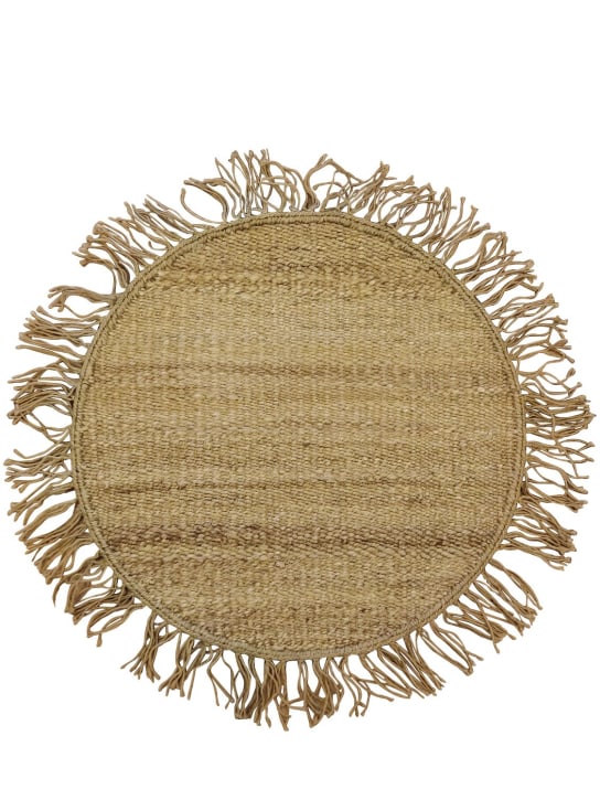 Studio Maleki: Cocco round handmade jute rug w/ fringes - Brown - ecraft_0 | Luisa Via Roma