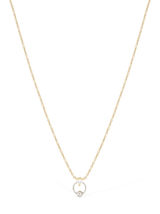 Delfina Delettrez: Two-in-one small diamond necklace - Gold/Pearl - women_0 | Luisa Via Roma