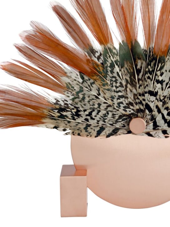 Sara Ricciardi: "Pennello Corporeo" in copper & feather - Pink/Orange - ecraft_1 | Luisa Via Roma