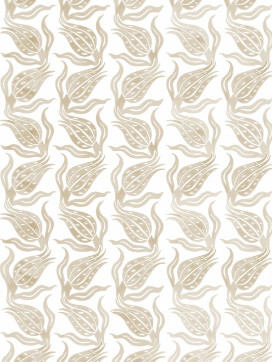 Arjumand's World: Tulip sway neutral printed wallpaper - Beige/White - ecraft_0 | Luisa Via Roma