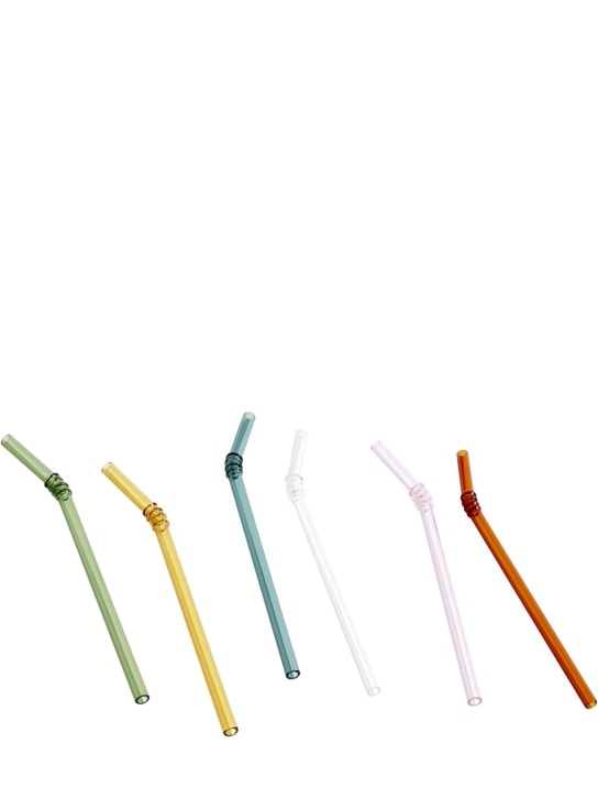 HAY: Sip Swirl set of 6 glass straws - Multicolor - ecraft_0 | Luisa Via Roma