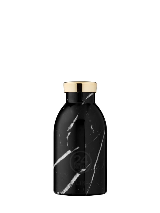 24bottles: 330ml Black Marble Clima bottle - Black - women_0 | Luisa Via Roma