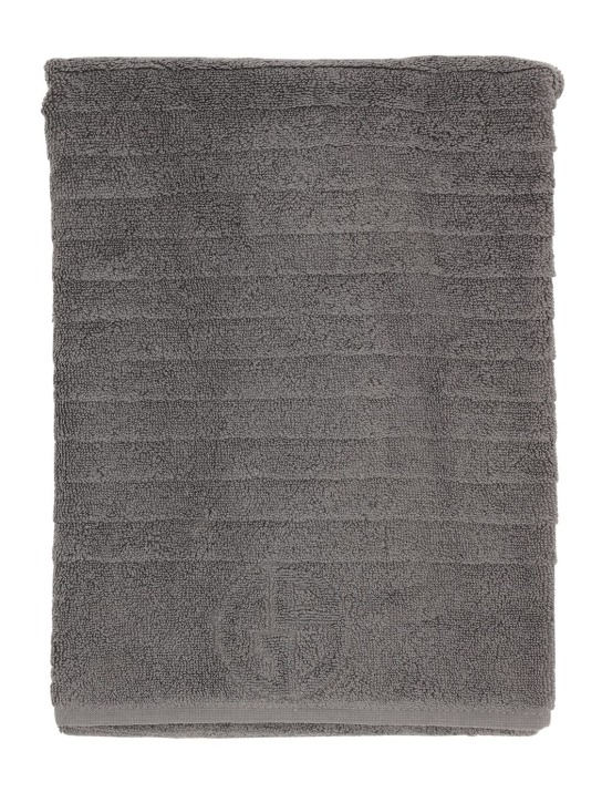 Armani/Casa: Dorotea cotton bath towel - Dark Grey - ecraft_0 | Luisa Via Roma