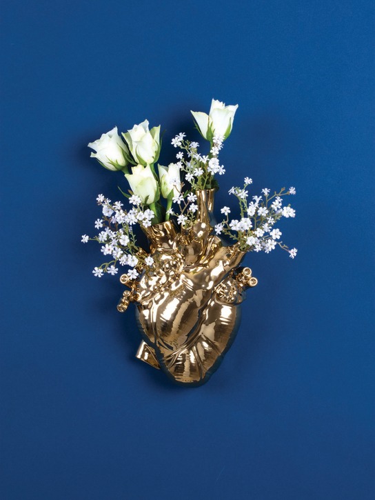 Seletti: Love In Bloom gold porcelain vase - Gold - ecraft_1 | Luisa Via Roma