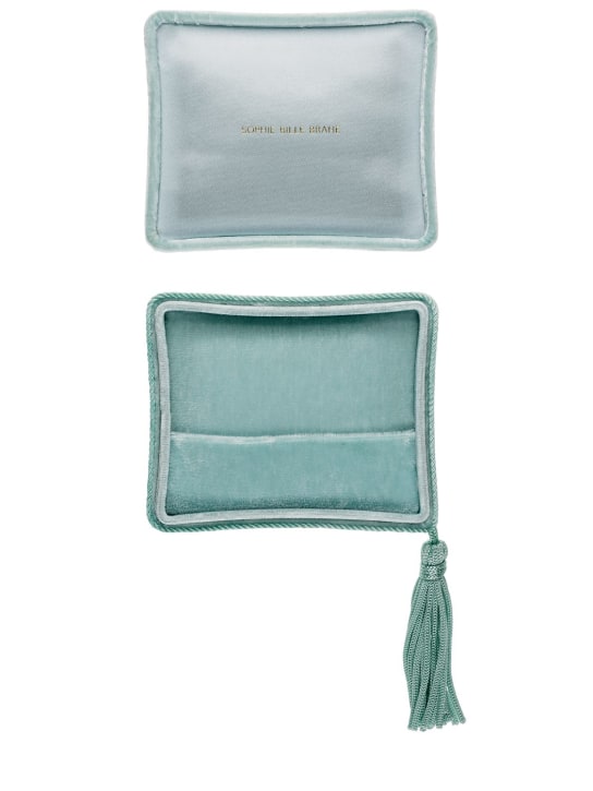 SOPHIE BILLE BRAHE: Nuages velvet jewelry box w/ tassel - Blue - women_1 | Luisa Via Roma