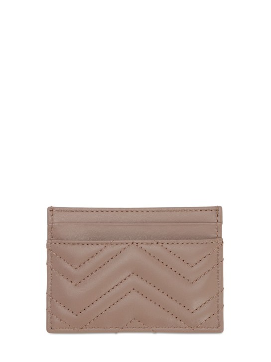 Gucci: GG Marmont quilted leather card holder - Poudre - women_1 | Luisa Via Roma