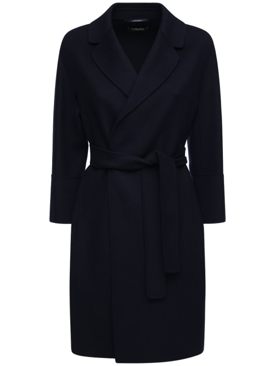 'S Max Mara: Arona belted wool coat - Blue - women_0 | Luisa Via Roma