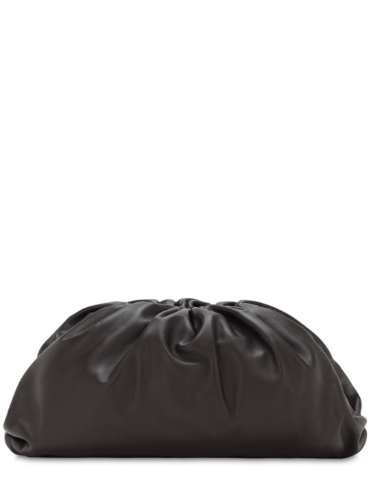 Bottega Veneta: The Pouch smooth leather bag - Fondente - women_0 | Luisa Via Roma