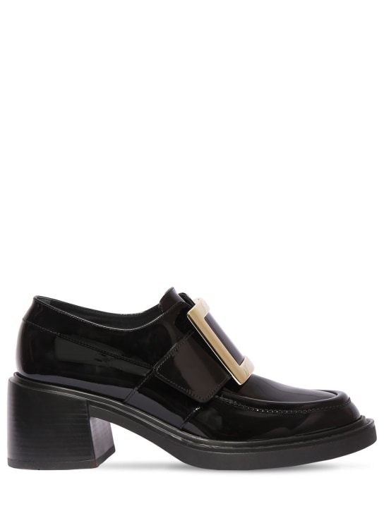 Roger Vivier: 60mm Viv Rangers patent leather loafers - Black - women_0 | Luisa Via Roma