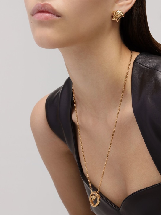 Versace: Medusa stud earrings - Gold - women_1 | Luisa Via Roma