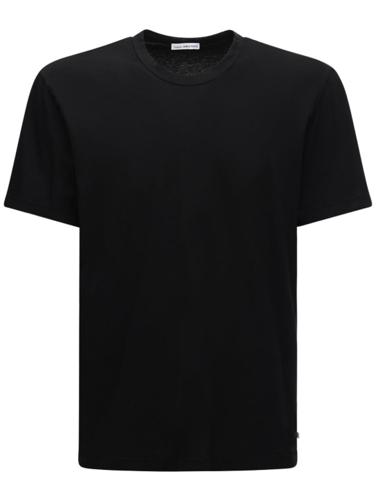 James Perse: 클래식 라이트 코튼 티셔츠 - 블랙 - men_0 | Luisa Via Roma