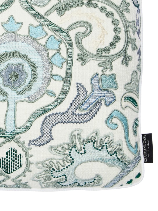 Armani/Casa: Priscilla decorative cushion - Green/Azure/Whi - ecraft_1 | Luisa Via Roma