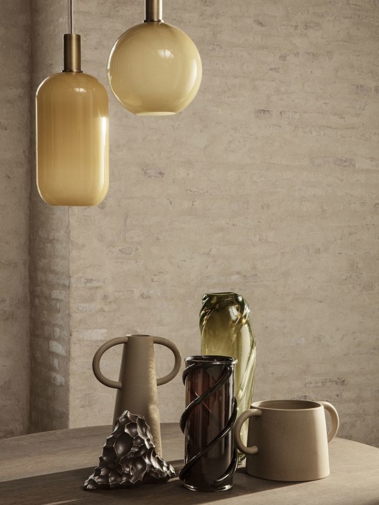 Ferm Living: Tall Water Swirl glass vase - Yellow - ecraft_1 | Luisa Via Roma