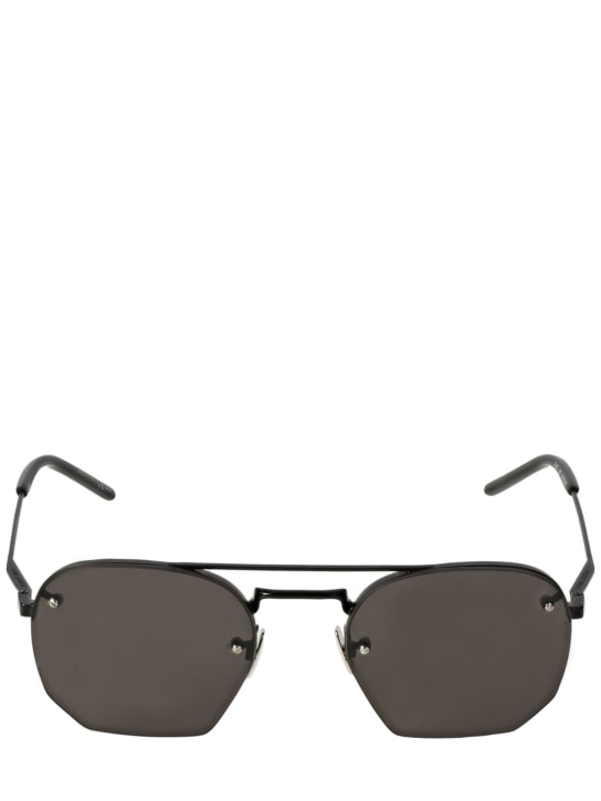 Saint Laurent: SL 422 hexagonal metal sunglasses - Black - women_0 | Luisa Via Roma