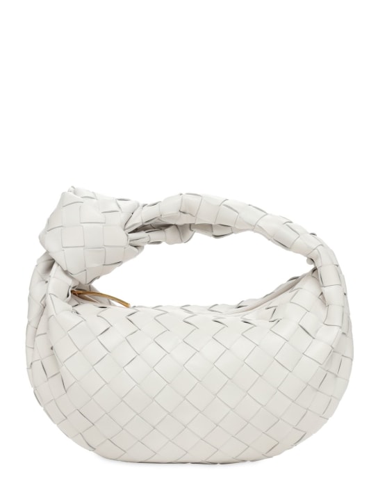 Bottega Veneta: Mini Jodie leather top handle bag - Chalk - women_0 | Luisa Via Roma