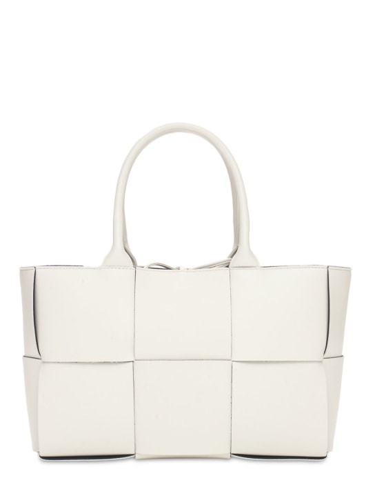 Bottega Veneta: Small Arco leather tote bag - White - women_0 | Luisa Via Roma