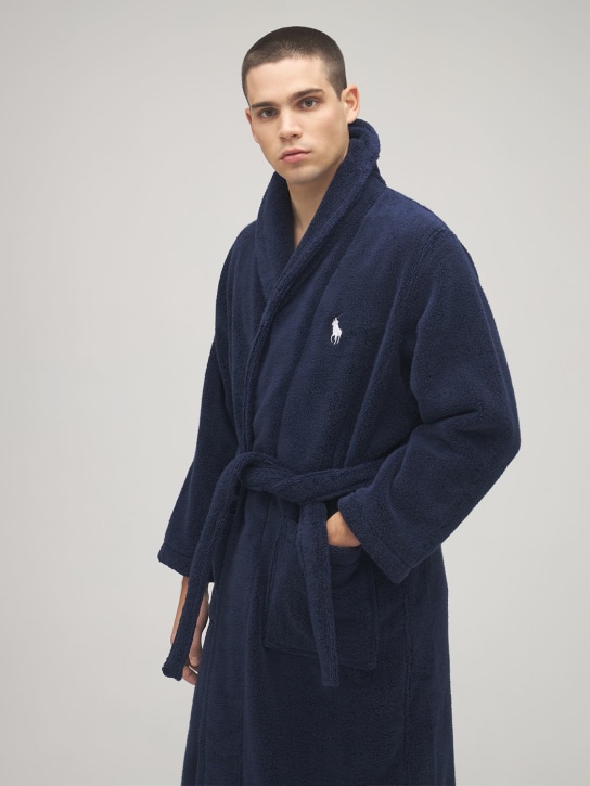 Polo Ralph Lauren: Soft cotton terrycloth bathrobe - Cruise Navy - men_1 | Luisa Via Roma
