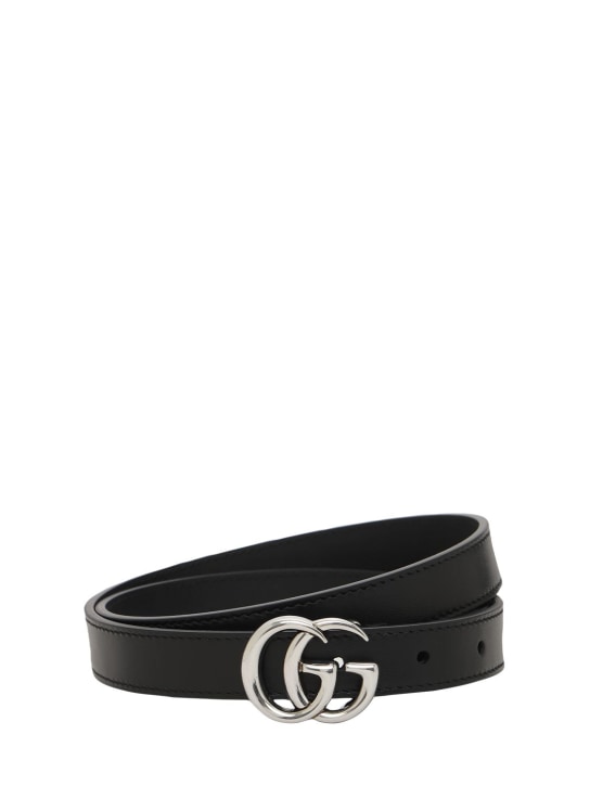Gucci: 2cm GG Marmont leather belt - Black - women_0 | Luisa Via Roma