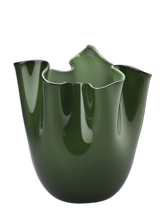 Venini: Fazzoletto medium vase - Apple Green - ecraft_0 | Luisa Via Roma