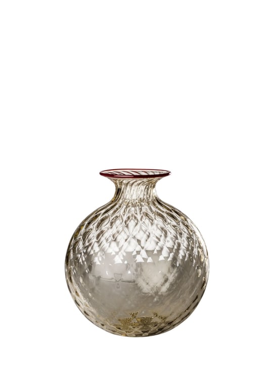 Venini: Vase Monofiore Balloton - Gris/Rouge - ecraft_0 | Luisa Via Roma
