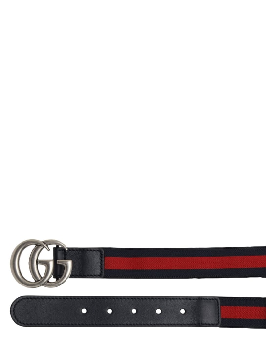 Gucci: Cintura elasticizzata con dettaglio Web - Navy - kids-girls_1 | Luisa Via Roma