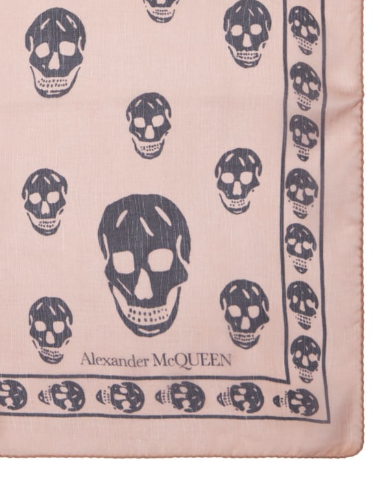 Alexander McQueen: Skull print silk chiffon scarf - Shell/Black - women_1 | Luisa Via Roma