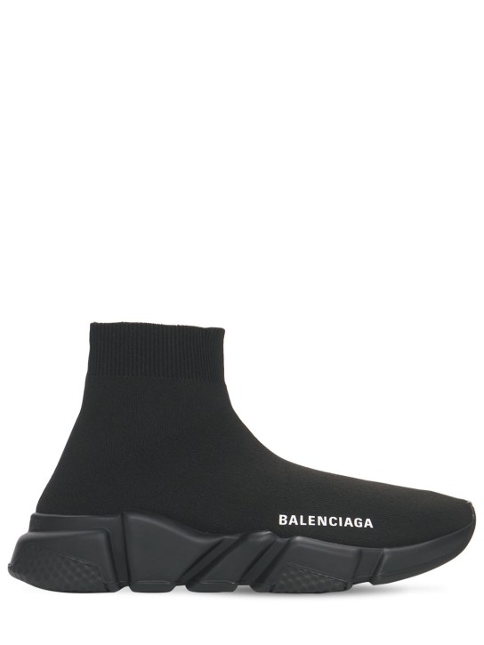 Balenciaga: 30mm Speed knit sock sneakers - Noir - women_0 | Luisa Via Roma