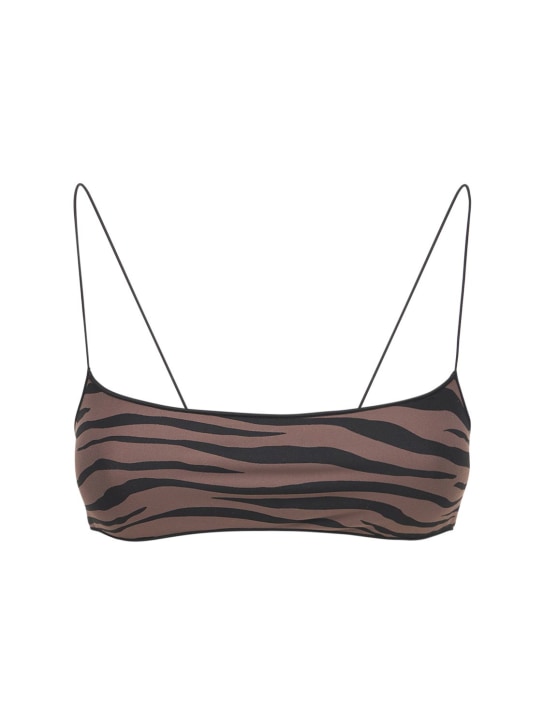 Tropic Of C: C bralette printed bikini top - Brown/Black - women_0 | Luisa Via Roma