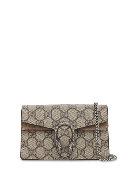 Gucci: Super Mini Dionysus GG Supreme bag - Beige/Tan - women_0 | Luisa Via Roma