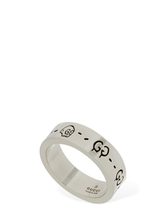 Gucci: Bague Gucci Ghost - Argent - women_0 | Luisa Via Roma