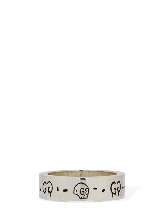 Gucci: Bague Gucci Ghost - Argent - women_1 | Luisa Via Roma